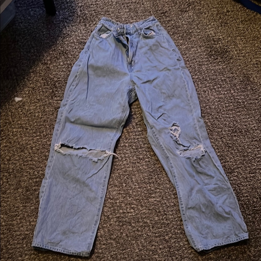 Distressed Light Blue Jeans